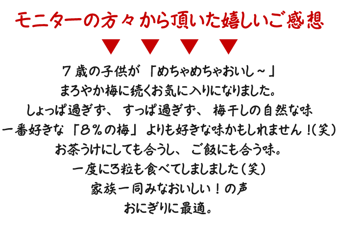 モニターのお客様から頂いた嬉しいご感想!